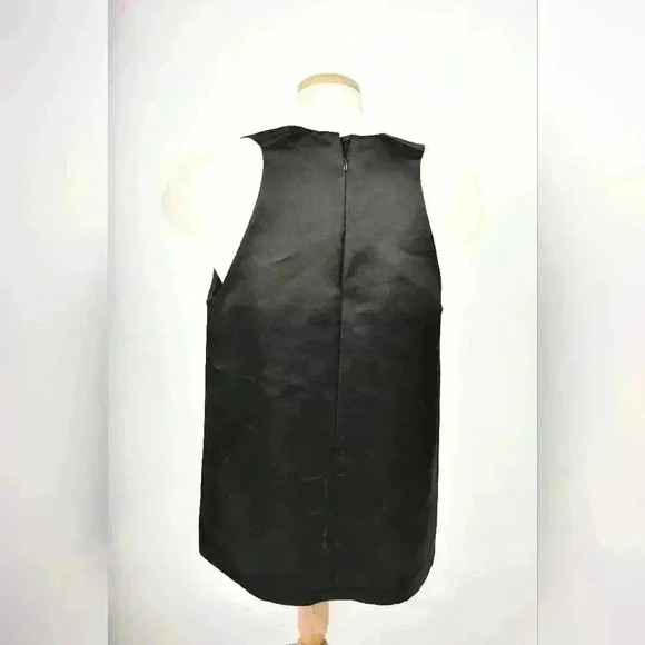 BABATON  ARITZIA Black Shiny Satin Poly Acetate Scuba Evening Tank Top Medium - Picture 3 of 8